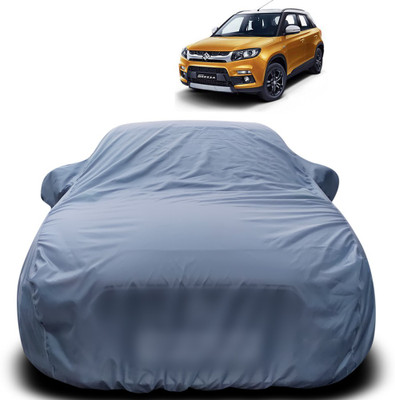Purpleheart Car Cover For Maruti Suzuki Vitara Brezza (With Mirror Pockets)(Grey)