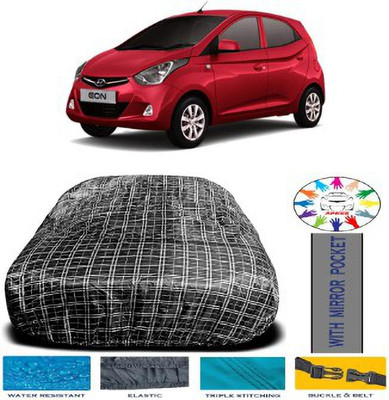APNEK Car Cover For Hyundai Eon (With Mirror Pockets)(Black)