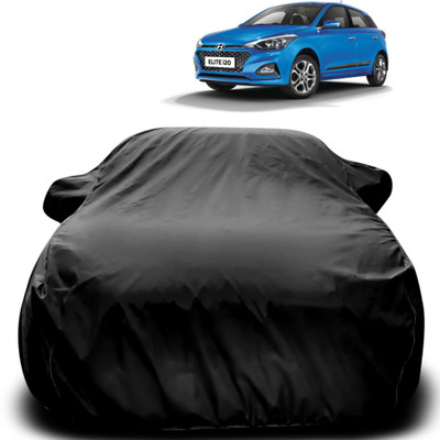 Purpleheart Car Cover For Hyundai Elite i20 (With Mirror Pockets)(Black)