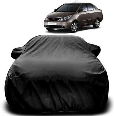 Purpleheart Car Cover For Tata Indigo CS (With Mirror Pockets)(Black)