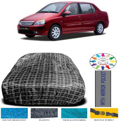 APNEK Car Cover For Tata Indigo (With Mirror Pockets)(White, Black)