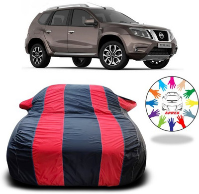APNEK Car Cover For Nissan Terrano (With Mirror Pockets)(Red, Blue)