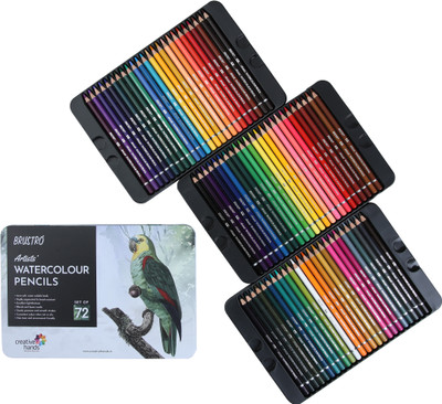 BRuSTRO Watercolor pencil Set of 72 hexagonal Shaped Color Pencils(Set of 72, Multicolor)