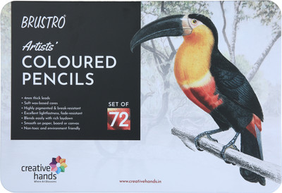 BRuSTRO Artists Colour Pencil Set of 72 (in an Elegant tin Box) Round Shaped Color Pencils(Set of 1, Multicolor)
