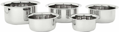 Redific ROUND BOTTOM TOPE 5 PC Non-Stick Coated Cookware Set(Stainless Steel, 5 - Piece)