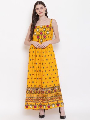 MAYRA Women Maxi Yellow Dress