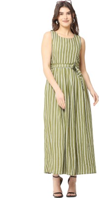 RT WORLD STORE SHOP FASHION Women A-line Green Dress