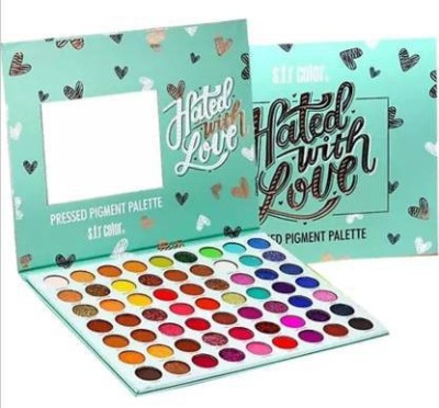 Anjali Enterprises Hated With Love Pressed Pigment 63 Colors Palette ( Glitter,Shimmer,Matte) 70.5 g(multicolor)
