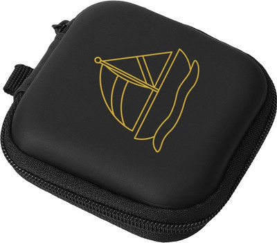 StealODeal Leather Zipper Headphone Case For Universal(Black)