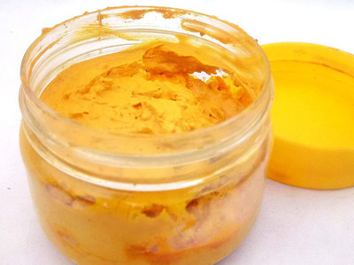Skd Chandan Tika (Yellow Color - 50 Gram) - Kesar Mix Chandan Tika for Ganesha Pooja(50 g)