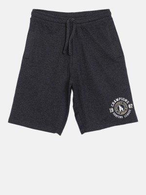 3PIN Short For Boys Casual Solid Pure Cotton(Grey, Pack of 1)