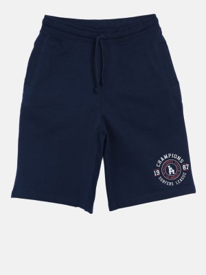 3PIN Short For Boys Casual Solid Pure Cotton(Dark Blue, Pack of 1)