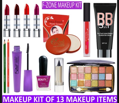 F-Zone Exclusive Makeup Kit Of 13 Makeup Items MR105(Pack of 13)