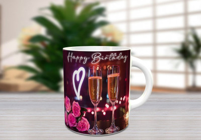 BlueBells Gifting Happy Birthday Love Printed | Gift for Birthday Ceramic Coffee Mug(325 ml)