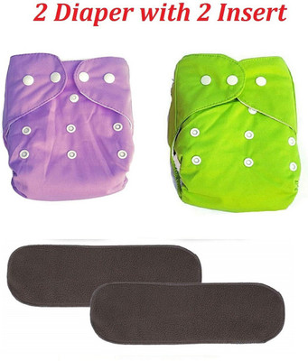Baby Hashtag All in One Washable Reusable Adjustable Cloth Diapers Nappy with 4 Layer Bamboo Charcoal Insert - 0-24 Months (2 Diaper + 2 Inserts) Baby Hashtag All in One Washable Reusable Adjustable Cloth Diapers Nappy with 4 Layer Bamboo Charcoal Insert - 0-24 Months (2 Diaper + 2 Inserts)