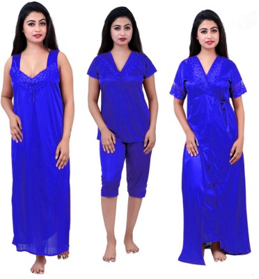 Divine Paridhaan Women Nighty Set(Blue)