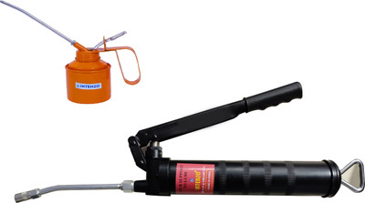 intenzo Hand Operated Heavy Duty Grease Gun Capacity 450 G With 1/2 Pint Oil Lubricant Can Capacity (270 G) Manual Pump(270 g Pack of 2)