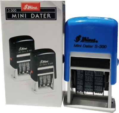 SHINY S-300 Mini Dater Stamp Self - Inking(Small, Blue)