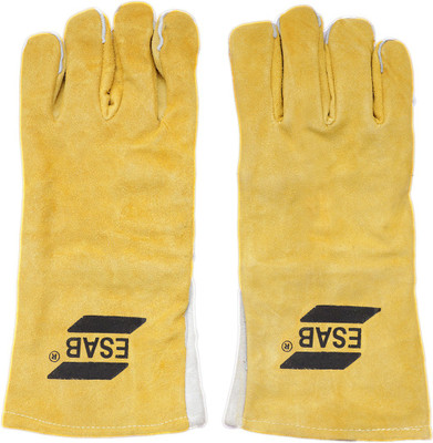 ESAB Leather Welding Hand-Gloves Pack of 1 Pair S Leather, Kevlar  Safety Gloves(Pack of 2)