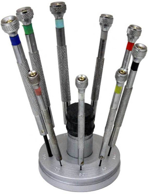 Scorpion Screw Driver (Set of 9) On Fixed Stand with Spare Blades (0.50 to 2.50) Standard Screwdriver Set(Pack of 1)