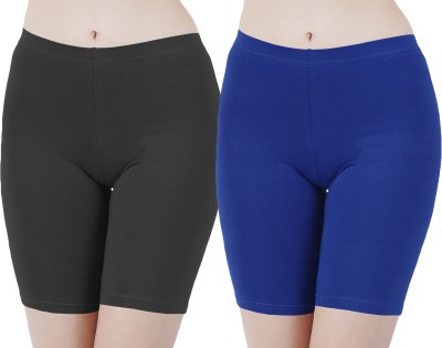 Buy That Trendz Solid Women Black, Blue Cycling Shorts