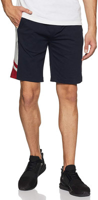 VAN HEUSEN Solid, Color Block Men Dark Blue, Grey Regular Shorts
