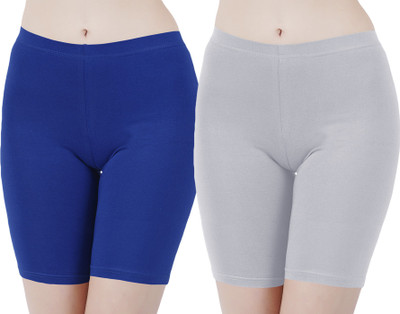 Buy That Trendz Solid Women Blue, Grey Cycling Shorts
