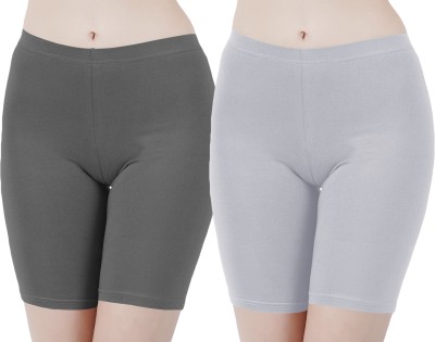 Buy That Trendz Solid Women Grey, Grey Cycling Shorts