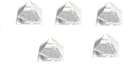 AIR9999 Set of 5 HIGH Grade Clear Quartz Crystal Micro Mini 10 MM Pyramids Decorative Showpiece  -  1 cm(Crystal, Clear)