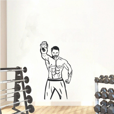 LYOMAN 59 cm gymback-blk Self Adhesive Sticker(Pack of 1)