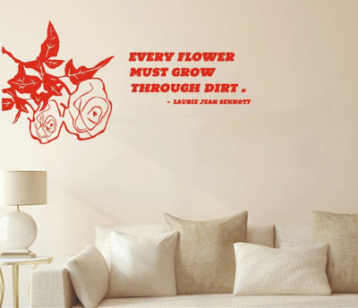 LYOMAN 59 cm Everyflower-red Self Adhesive Sticker(Pack of 1)