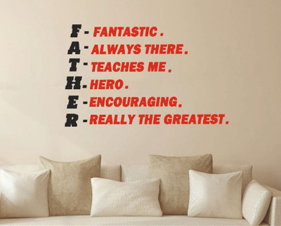 LYOMAN 59 cm father-blkred Self Adhesive Sticker(Pack of 1)