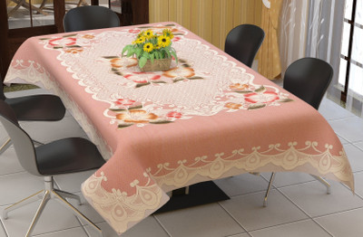 WiseHome Printed 6 Seater Table Cover(Rust, Polyester)