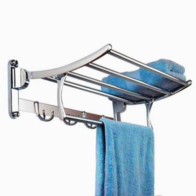 Frap Platinum 24 Inch High Grade Stainless Steel Folding Towel Rack/Holder/Towel Stand for Bathroom (Chrome Finish) Silver Towel Holder(Stainless Steel)