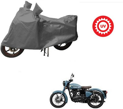 dashark Waterproof Two Wheeler Cover for Royal Enfield(Classic 350, Grey)