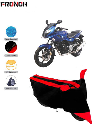 FRONCH Waterproof Two Wheeler Cover for Bajaj(Pulsar 220 DTS-i, Red, Black)