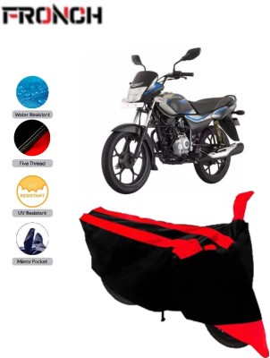 FRONCH Waterproof Two Wheeler Cover for Bajaj(Platina 110 H-Gear, Red, Black)