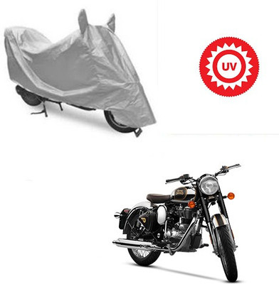 Atulit enterprises Two Wheeler Cover for Royal Enfield(Classic Chrome, Silver)