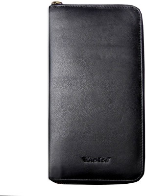 ABYS Men Black Genuine Leather Wrist Wallet(10 Card Slots)