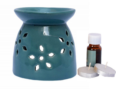 Bright Shop NA Diffuser Set, Aroma Oil, Diffuser Ceramic Aroma Oil Burner Aromatherapy Tealight Diffuser, Tealight Aroma Oil Warmer With 10 ml Fragrance Oil 2 Tealight Candle(4 x 2.5 ml)