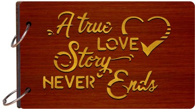 Craft Qila A true love story never ends Wooden Scrapbook Photo Album for Memorable Gift Size (26cm x 16cm x 4cm) Album(Photo Size Supported: 4 x 6 inch)