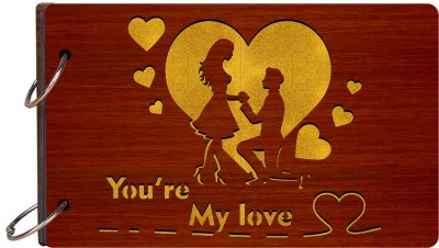 Craft Qila You are my love Wooden Scrapbook Photo Album for Memorable Gift Size (26cm x 16cm x 4cm) Album(Photo Size Supported: 4 x 6 inch)