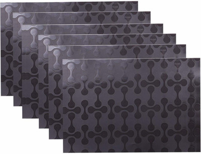 Dasvilla Rectangular Pack of 6 Table Placemat(Grey, PVC)