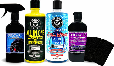 FOXCARE 500 ML ALL IN ONE POLISH + SEALANT, 500 ML FOAM BLASTER AUTO WASH SHAMPOO, 200 ML DASHBOARD POLISH, 200 MLTYRE GLOSS Combo FOXCARE 500 ML ALL IN ONE POLISH + SEALANT, 500 ML FOAM BLASTER AUTO WASH SHAMPOO, 200 ML DASHBOARD POLISH, 200 MLTYRE GLOSS Combo
