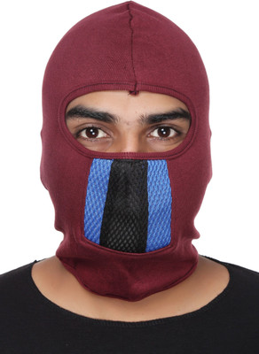 IM UNIQUE Maroon Bike Face Mask for Men & Women(Size: Free,  Balaclava)