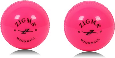 zigma Cricket Wind Ball White (Pack of 2) Cricket Rubber Ball(Pack of 2, Pink)