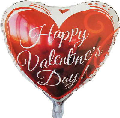 salvusappsolutions Printed VALENTINES_FOIL Balloon(Red, White, Pack of 1)