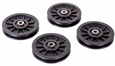 MTU ONLINE STORE Exercise Machine Attachments Gym Pulley 4-inch (Black) - Pack of of 4 Multi-training Bar(Black)