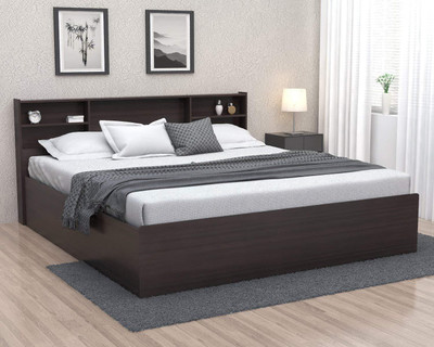 Forzza Jasper Engineered Wood Queen Box Bed(Finish Color - Wenge)