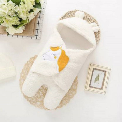 FIRST TREND Solid Crib Hooded Baby Blanket for  AC Room(Polyester, White)